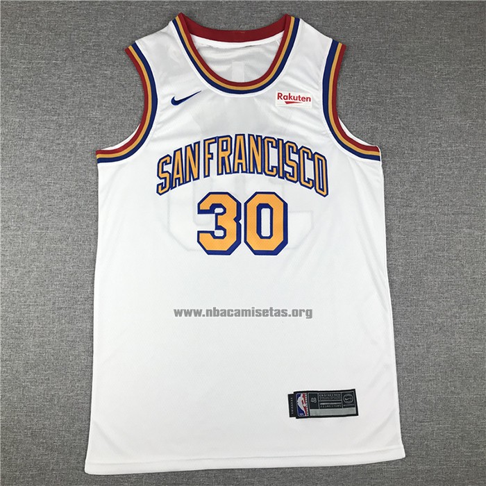 Camiseta Golden State Warriors Stephen Curry NO 30 Classic Edition Blanco